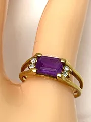 K18 紫石 リング 指輪 ＃11  2.6ｇ  11号 18金