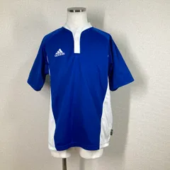 アディダス ゲームシャツ L ブルー クライマクール 3本ライン サッカー フットサル 吸水速乾 半袖 Tシャツ 古着 ブロークコア adidas