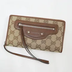GUCCI×BALENCIAGA グッチ×バレンシアガ ウォレット GGキャンバス×レザー ベージュ×ブラウン 681710