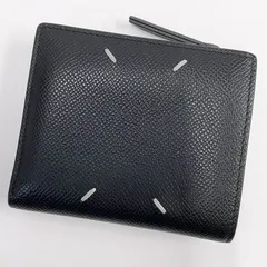 Maison Margiela メゾン・マルジェラ 2つ折り財布 レザー ブラック×シルバー金具