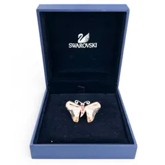 スワロフスキー バタフライ クリスタル メタル ブローチ SWAROVSKI ピンクゴールド×シルバー
