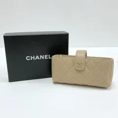 CHANEL シャネル マトラッセ・ミニポーチ ハンドバッグ ラムスキン ベージュ×ゴールド金具 A48227 18番台8桁