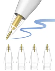 金属製4個入り アップルペンシル 交換用ペン先 MEKO Apple Pencil 第1/2世代/USB-C/Pro用 ペン先 アップルペンシル ペン先 ipad pencil ぺん先 ipad pro pencil交換用チップ ペンシル 替え芯 高感度 予備