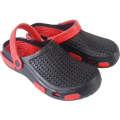 【送料無料】 メンズ クロッグサンダル 軽量 2WAY M L LL 黒／ 赤　紺／橙　超軽量で履きやすいクロッグサンダルです！通気性抜で蒸れにくく、ベランダ履き、庭仕事、オフィス用スリッパ、海水浴やキャンプなどのアウトドアにも。ストラップ付きで脱げにくい！