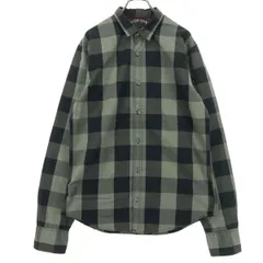 美品 HILFIGER DENIM ヒルフィガーデニム ブロックチェック 長袖 コットンシャツ S グレー系 メンズ 古着のサムネイル