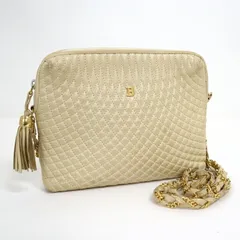 BALLY バリー ヴィンテージチェーンジョルダーバック キルティング アイボリーゴールド金具