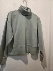 ザラ タートルネック クロップド起毛 スウェット ミント色