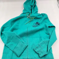サイズ：M　美品　日本製　HYSTERIC GLAMOUR ヒステリックグラマー フルジップアップパーカー フーディー 　グリーン　ウール混生地