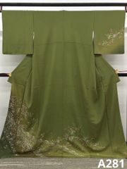 訪問着 金彩 辻ヶ花 絞り 正絹 パールトーン加工済 A277 - メルカリ