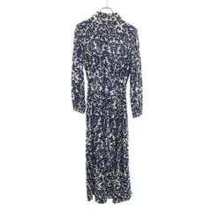 ZARA ザラ 総柄 長袖 プルオーバー シャツワンピース L ネイビー レディース 古着