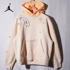 ナイキ NIKE エアジョーダン AIR JORDAN パーカー M ユニセックス ベージュ オレンジ ロゴ刺繍 スウェット フーディー ストリート Y2K バスケ スポーツミックス 古着 F365