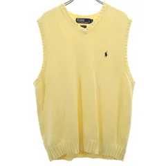 Polo by Ralph Lauren ポロバイラルフローレン Vネック ニットベスト M イエロー メンズ 古着