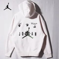 エアジョーダン × オフホワイト パーカー XL ホワイト ヘビーウエイト ナイキ NIKE AIR JORDAN OFF WHITE 刺繍 ストリート オーバーサイズ ビッグシルエット 古着 F421