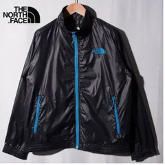 ノースフェイス THE NORTH FACE ナイロンジャケット M ユニセックス ブラック ブルー ロゴ刺繍 ストリート テック ライトジャケット Y2K 古着 F218