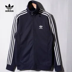 アディダス オリジナルス adidas ORIGINALS トラックジャケット ヨーロッパTT L ネイビー ストリート ロゴ刺繍 ジャージ スポーツミックス スリーストライプ 古着 F215