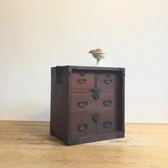 小ぶり　収納棚　木製　引き出し　2A062　古道具　ビンテージ　アンティーク