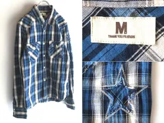 キムタク/木村拓哉さん 亀梨和也さん着 M エム washed indigo check shirts スター切り抜き インディゴチェックシャツ S 青 紺 白のサムネイル