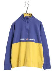 【お得なクーポン配布中!】 90s ポロスポーツ ラルフローレン ハーフジップ スウェット メンズ レディース M オールド ハイネック プルオーバー ロゴプリント ツートン