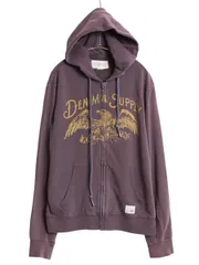 【お得なクーポン配布中!】 デニム&サプライ ラルフローレン フルジップ スウェット パーカー メンズ L ポロ トレーナー 裏起毛なし イーグル プリント ゆったり 薄手