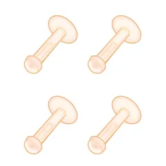 [From da Phactory] [フロム ダ ファクトリー] シークレットピアスシリーズ 押しピン リテーナー 4本セット 軟骨ピアス (14G, シャフト8mm,カラー ベージュ) 1