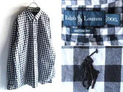 希少 00sビンテージ Ralph Lauren ラルフローレン CUSTOM FIT ポロポニー ロゴ刺繍 ギンガムチェックシャツ BDシャツ XXL USA企画