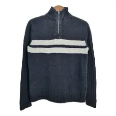 90年代 POLO JEANS ポロジーンズ ハーフジップ コットン ニット セーター ラルフローレン ブラック (メンズ S) 中古 古着 S2898