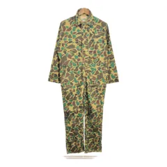 70年代 WORLD FAMOUS ダックハンターカモ オールインワン アウトドア ヴィンテージ ブラウン (メンズ S) 中古 古着 S3282