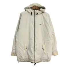90年代 NIKE ナイキ 中綿 ナイロンパーカージャケット スポーツ アイボリー (メンズ L) 中古 古着 S3467