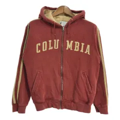 Columbia コロンビア スウェット フルジップ パーカー アウトドア レッド (メンズ S) 中古 古着 S3561