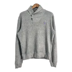 Polo by Ralph Lauren ポロ ラルフローレン ショールカラー コットンセーター グレー (メンズ M) 中古 古着 S3675