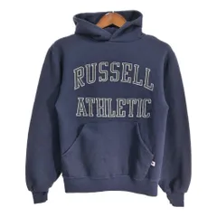 90年代 USA製 RUSSELL ATHLETIC ラッセル スウェット パーカー ネイビー (メンズ S) 中古 古着 S3690