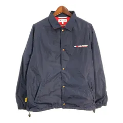 90年代 TOMMY HILFIGER トミーヒルフィガー ナイロン コーチジャケット ネイビー (メンズ L) 中古 古着 S3821