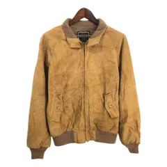 80年代 BRITCHES スエードレザー ハリントンジャケット スイングトップ ライトブラウン (メンズ L相当) 中古 古着 S3894