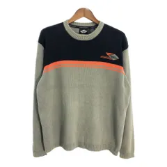 HARLEY DAVIDSON ハーレーダビッドソン ローゲージニット コットンセーター グレー (メンズ X-LARGE) 中古 古着 S3936のサムネイル