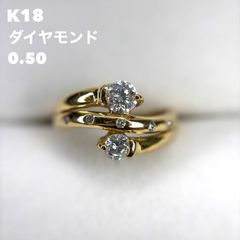 K18 0.633カラット 大粒 天然ダイヤモンドリング 揺れる 18金 - メルカリ