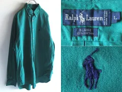 希少 90sビンテージ Polo by Ralph Lauren ラルフローレン BLAIRE ポロポニーロゴ刺繍 BDシャツ L グリーン 緑 USA企画