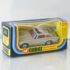 【英国製1977年】CORGI 007 ジェームズボンド アストンマーチン DB5 No.270／James Bond Aston Martin DB5 箱付き／アサヒ玩具ラベル付／フィギュア3体／ギミック完動のサムネイル