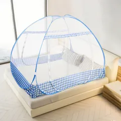 折り畳み可能 ワンタッチ モスキートネット 2ドアタイプ ベッド 蚊帳んぽ かや 高密度 夏対策 底付き 虫/蚊よけ ムカデ対策 テント式 蓄光ファスナー付き 収納便利 蚊帳 収納袋付 持ち運び便利 DEWEL 150*200*135cm