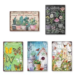 ブリキ 看板 ガーデニング 壁飾り 床置き プレート 庭 ガーデン ケア ワーク インテリア レトロ 雑貨 アンティーク調 ヴィンテージ風 (ガーデンver3) [ガーデンver3]