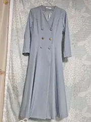 スカイブルー ダブルボタン ロング ONE PIECE