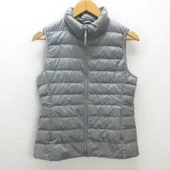 t■ユニクロ/UNIQLO 艶なし ライトダウンベスト■灰【レディースM】LADIES/53【中古】