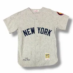 MITCHELL & NESS NEW YORK YANKEES JERSEY ニューヨークヤンキース ジャージ ベースボールシャツ ミッシェル＆ネス 杢グレー 40 （13314M）
