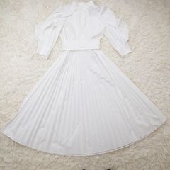 FURFUR ボウタイシャツワンピース プリーツ Aライン フリルレース 花柄