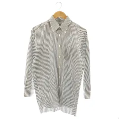 ダンヒル dunhill ORDERMADE ワイシャツ 長袖 ストライプ柄 グレー ホワイト /DO ■GY18