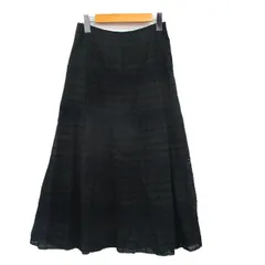 ギャバジンケーティー Gabardine K.T フレア スカート レース リネン 7 ブラック 黒 /KT31