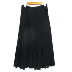 ギャバジンケーティー Gabardine K.T フレア スカート ロング レース コットン 9 ブラック 黒 /KT32