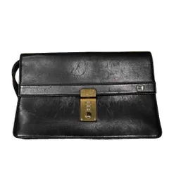 ダンヒル dunhill クラッチバック セカンドバッグ レザー ダイヤルロック 黒 ブラック ■WGA
