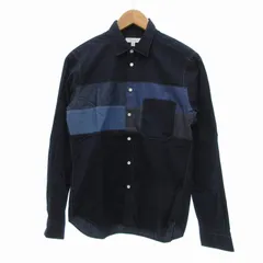 B&Y ユナイテッドアローズ BEAUTY&YOUTH ビューティー&ユース 美品 パネル スイッチ シャツ XS 紺 ネイビー /UO