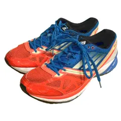 アディダス adidas ランニングシューズ スニーカー 27.5cm 赤 レッド 青 ブルー