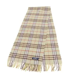 極美品 バーバリー タグ付 ノバ チェック カシミヤ 100％ フリンジ ストール 秋 冬 マフラー メンズ レディース EEM DQ61-1【中古】
